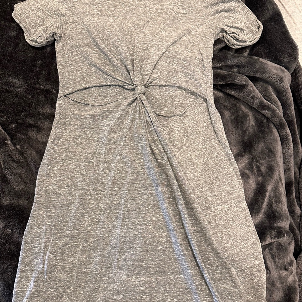 UO (urban outfitters) Gray Knotted T-Shirt Dress